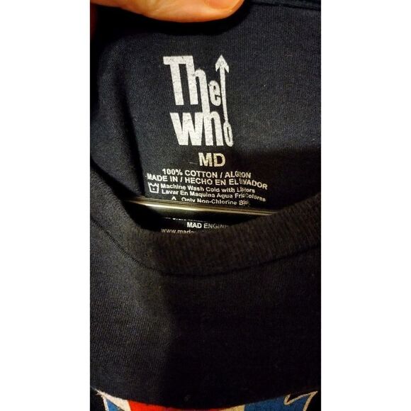 The Who Band Shirt Men's Size Medium Black Graphic Print 100% Cotton UK Logo - Picture 2 of 5